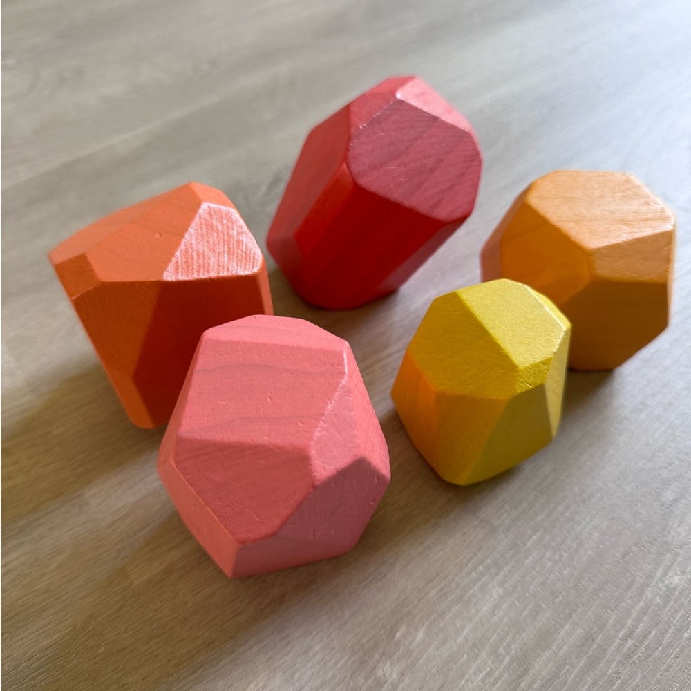 Lovevery Solid Wood Stacking Boulders